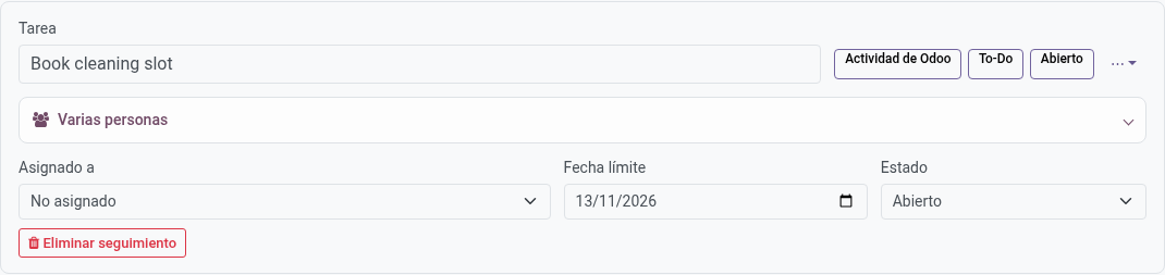 Tarea de seguimiento